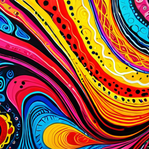 Home 20 **Artistic Creation with AI**: "A vibrant and unique painting created by an AI, inspired by abstract concepts, showcasing bright colors and intricate patterns that evoke emotion."