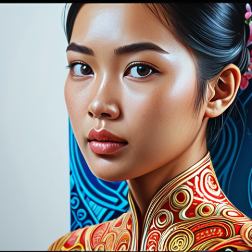 Home 17 **
A Thai artist collaborating with an AI interface on a digital painting, blending traditional Thai art elements with futuristic AI-generated patterns. Focus on the creative flow and synergy between human and machine. Style: vibrant, digital art.
**