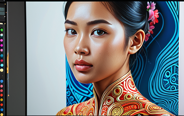 **

A Thai artist collaborating with an AI interface on a digital painting, blending traditional Thai art elements with futuristic AI-generated patterns. Focus on the creative flow and synergy between human and machine. Style: vibrant, digital art.

**