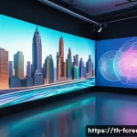 디지털 아트의 진화 - A futuristic digital art studio scene showcasing a diverse group of artists collaborating with AI-po...