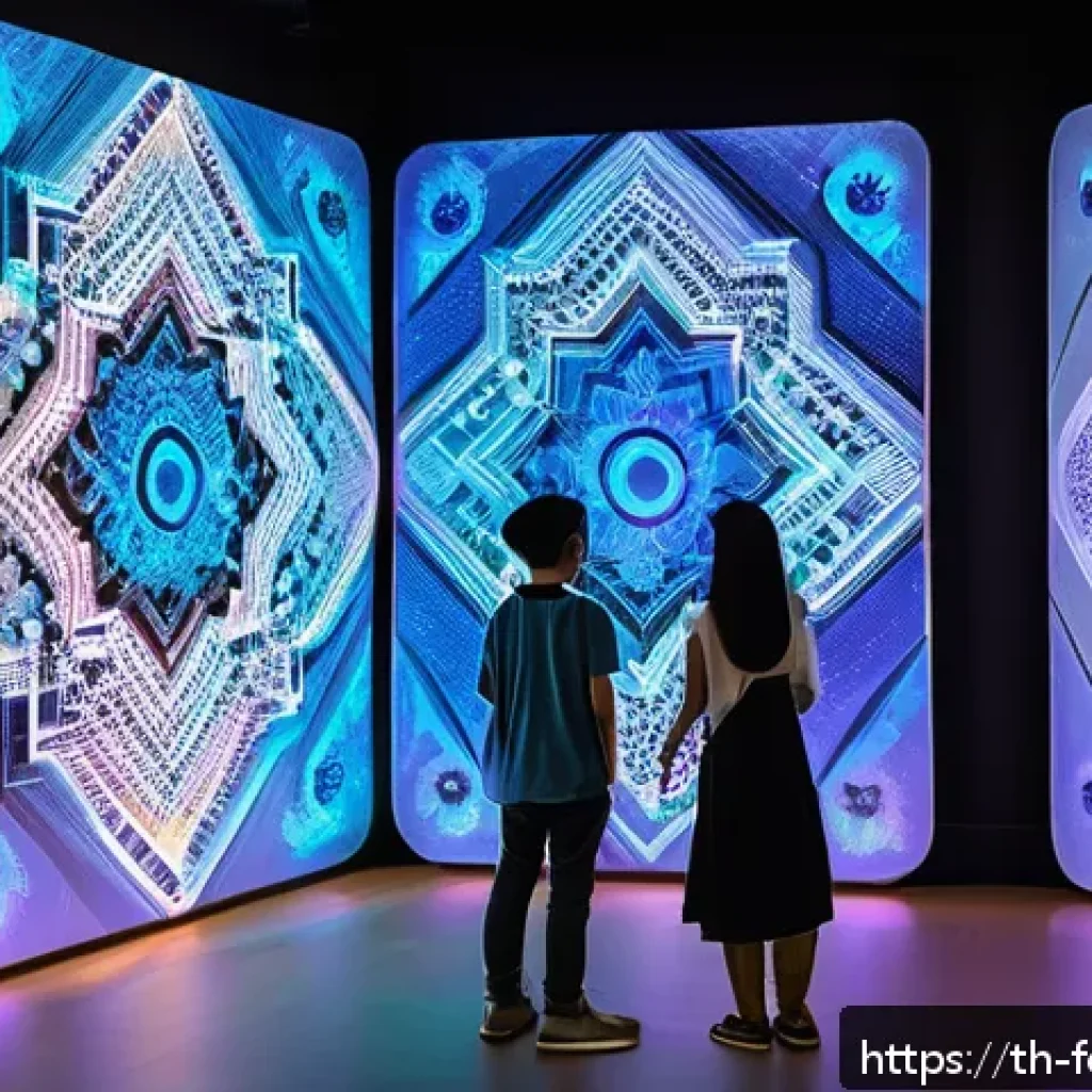 인터랙티브 아트와 창작 - A futuristic art exhibition space in Bangkok, Thailand, featuring interactive digital installations ...